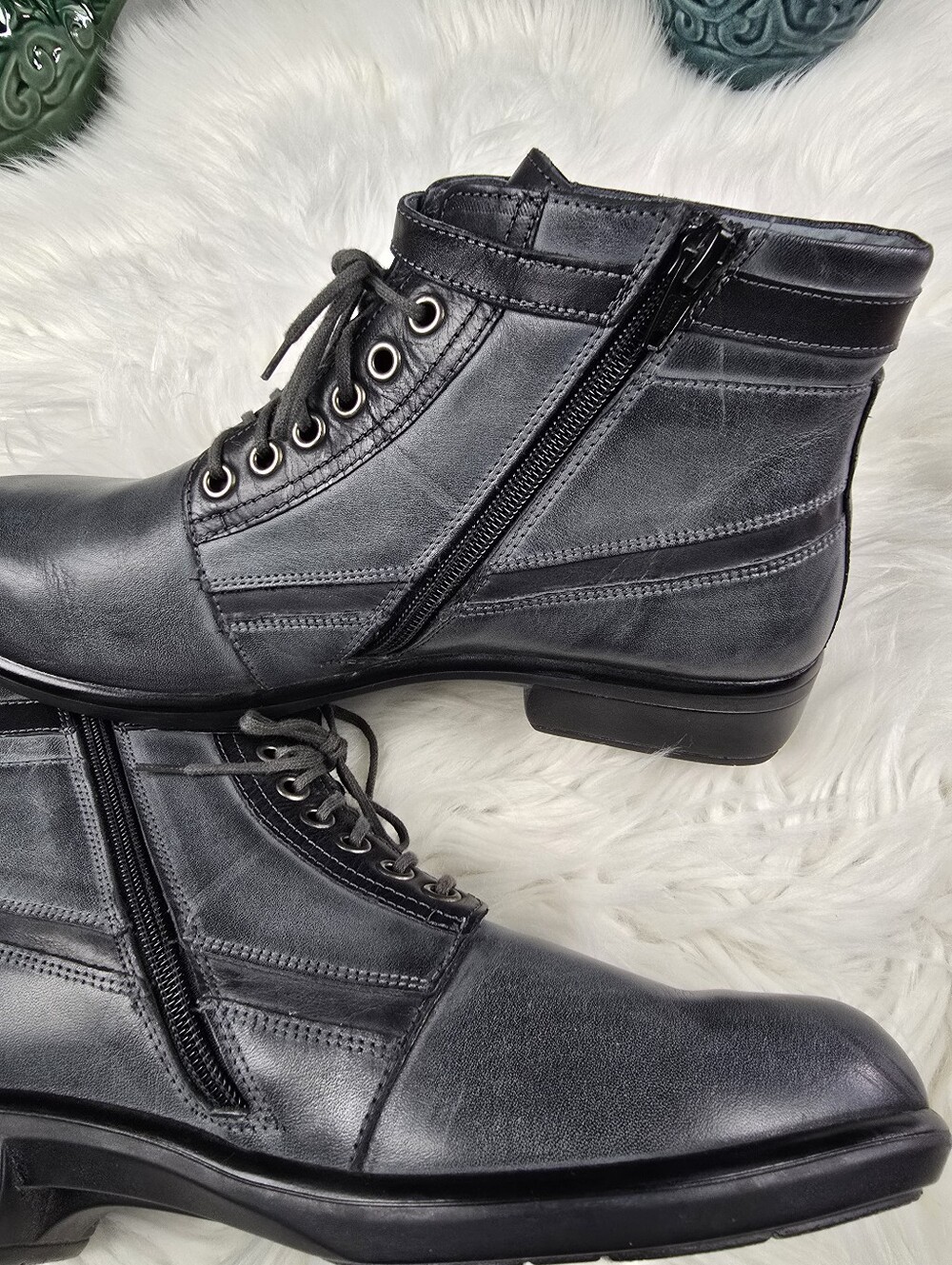 Naot Kona Blue Gray Leather Boot Size 40 - Picture 8 of 14